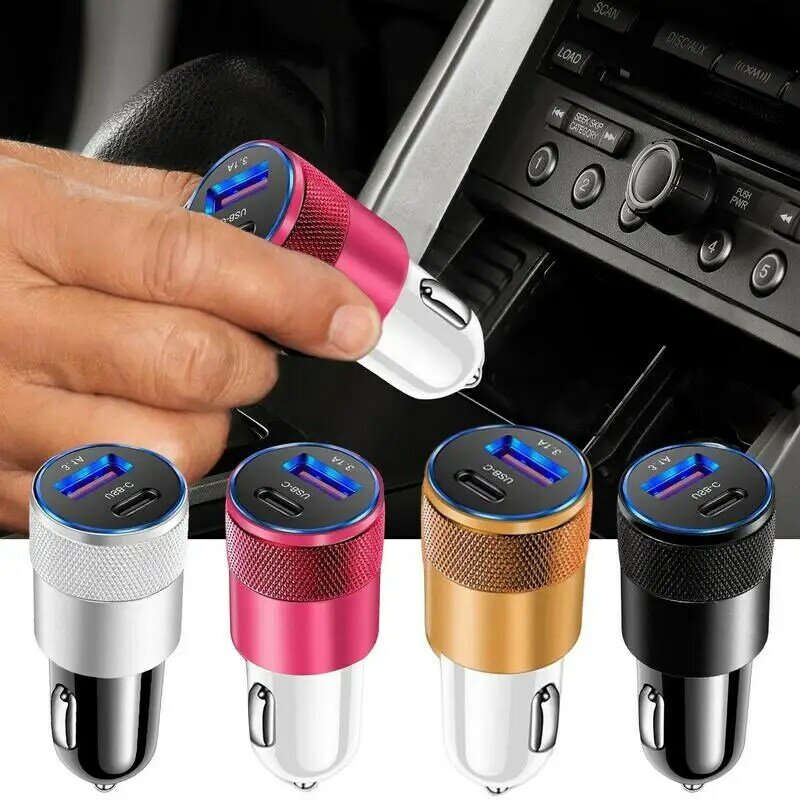 Car Cigarette Dual Usb Charger socket in the car Quick Charger Fast Chargers 3.1A USB+PD Vehicle Charging Supplies