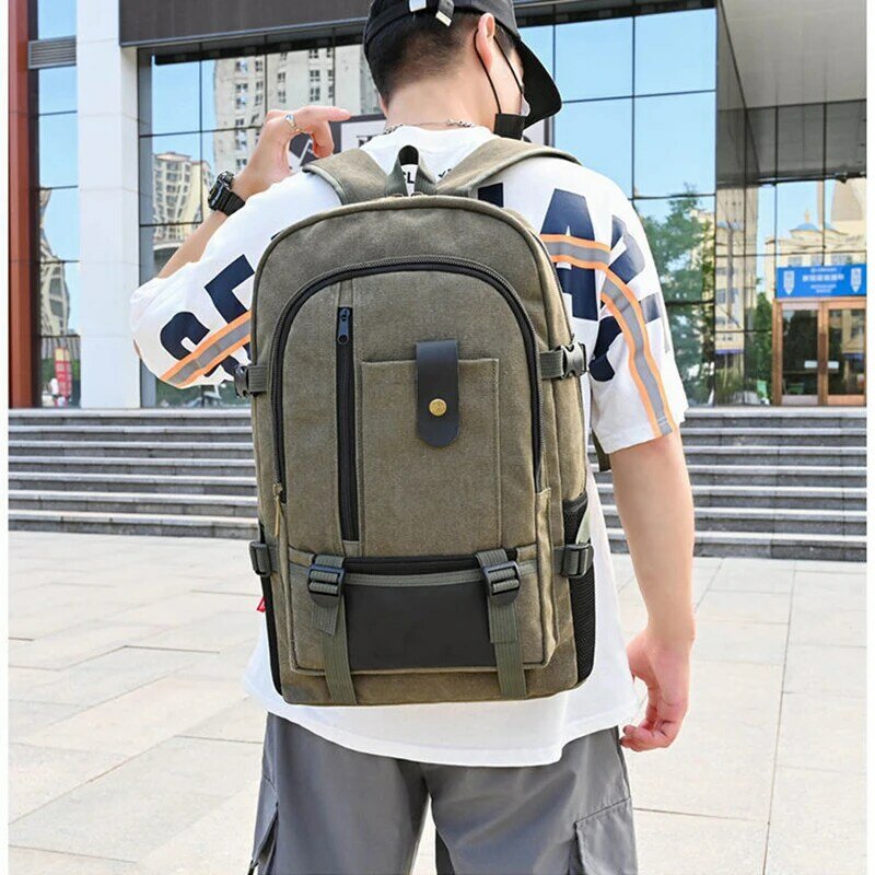 Повседневный мужской рюкзак для кемпинга, Холщовый ранец для ноутбука, походная сумка большой вместимости, модные Молодежные спортивные мешки для путешествий