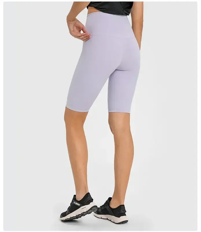 LU Align celana pendek ketat pinggang tinggi tanpa garis keaslian wanita Yoga kebugaran tinggi elastis cepat kering 5 poin celana