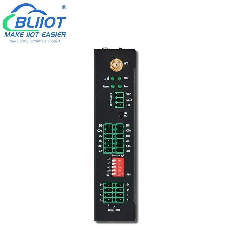 BLIIoT 4DIN + 4 릴레이 + 4AIN 4G 무선 SMS 리모컨 Modbus MQTT IoT 게이트웨이 워터 펌프 스위치 제어 4G I/O 모듈