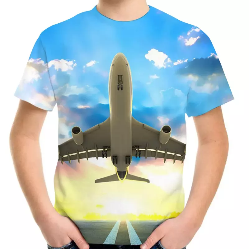 T-shirt elegante impressa 3D masculina, casual