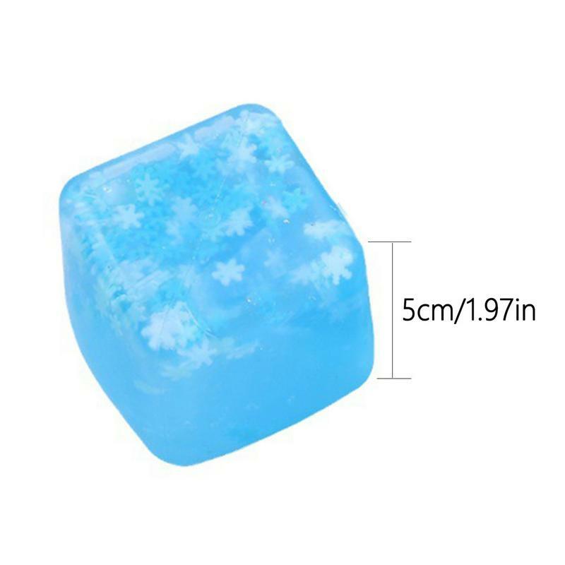 Stress Relief Sensory Toy Ice Cube Shape Squeeze Toys Durable Stress Balls Sensory Fidget Toys For Christmas Birthday
