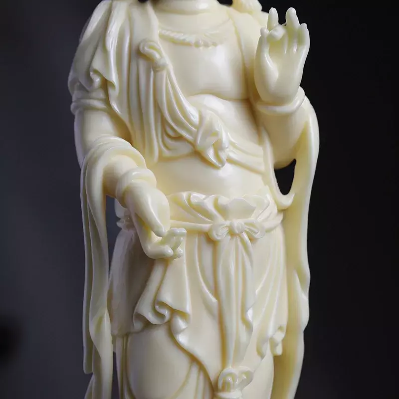 손으로 조각한 상아 너트 풀리 관음사 조각상 관음사, 가정 부처님 장식, 안전하고 건강한 기도 부처님 조각상