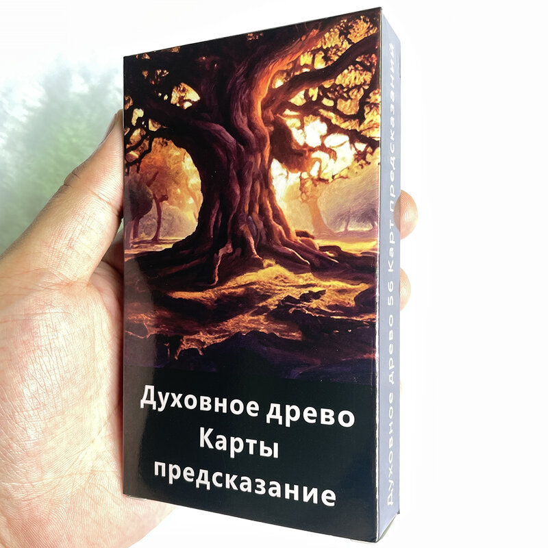 Russian Oracle Cards Spirit Tree Prophecy Tarot Board Deck 12x7cm Divination Taro Keywords Fortune Telling Toys 56-cards