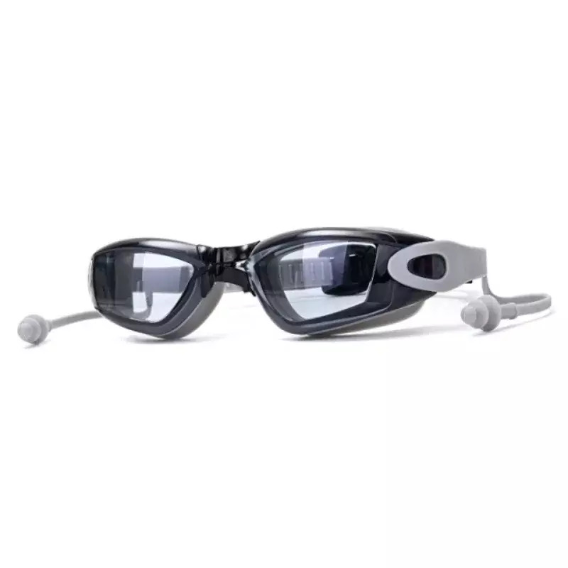 Óculos de natação galvanizados de alta definição para adultos, anti-nevoeiro, lente PC colorida, anti-nevoeiro