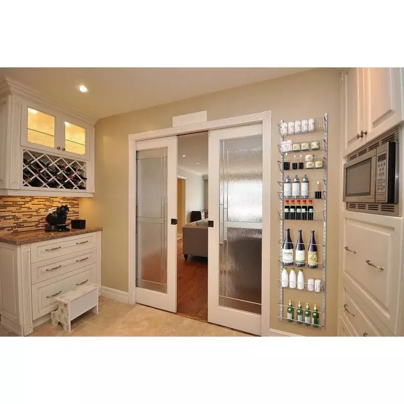 Huis-Complete Over-De-Deur Wit Metalen Keuken Opslag Kruidenplanken