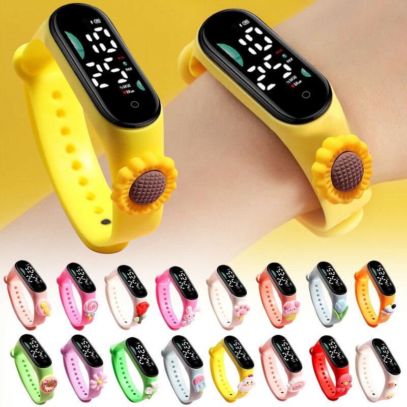 Speelgoedstijl Student Kinderen Waterdichte Armband Digitaal Horloge Schattige Pop Siliconen Polsbandje Voor Kinderen Beste Verjaardagscadeaus