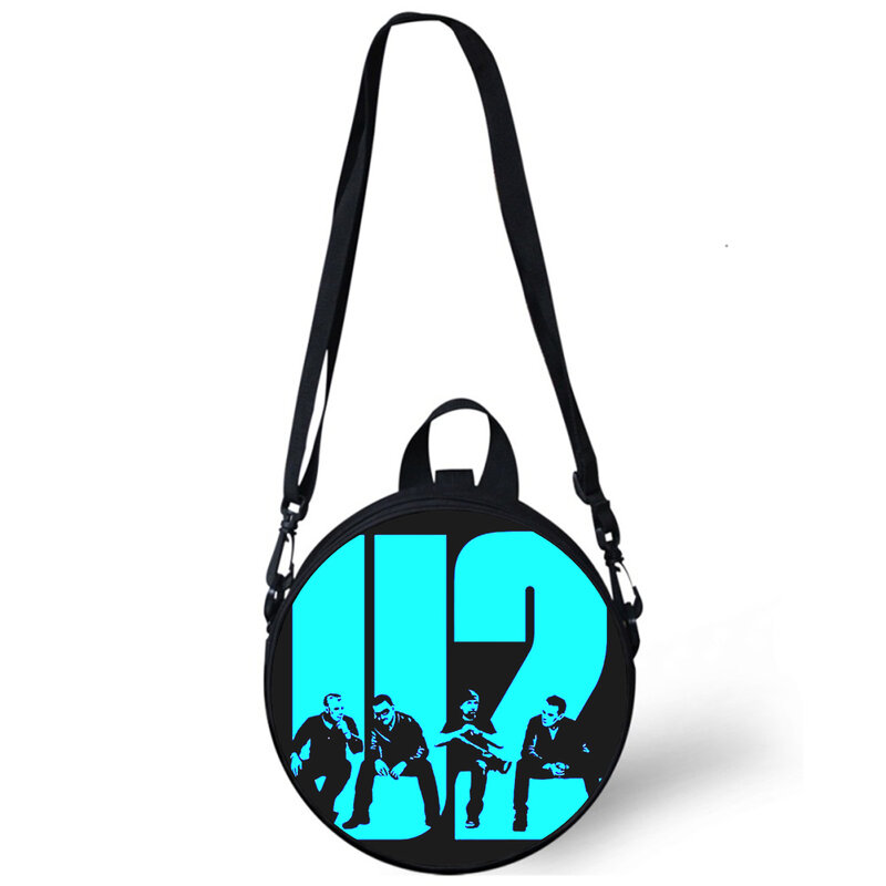 U2 band dziecko przedszkole torba 3D drukuj torby na ramię Crossbody dla szkolnych kobiet Mini okrągłe torby Rugtas torba