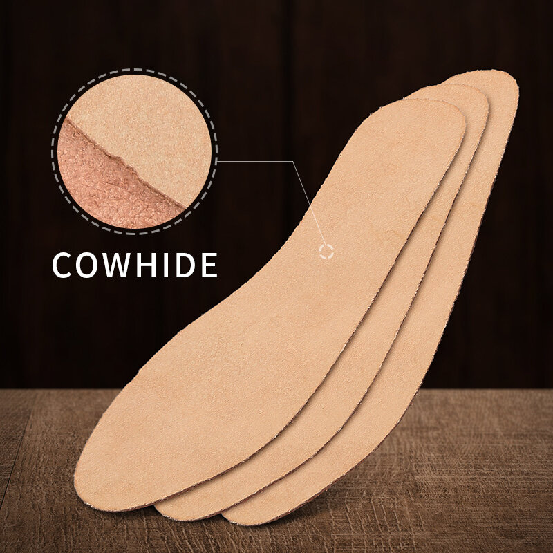 Cowhide Women Shoe Insole Absorb Sweat Breathable Foot Pads Genuine Leather Comfortable Fur Insoles for Shoes Men Feet Woman Pad