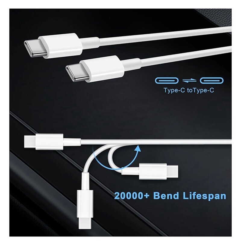 Pengisi daya mobil 2-Pack 40W USB C, pengisi daya di mobil dengan kabel 3 kaki USB C ke C bahan Aloi aluminium perak