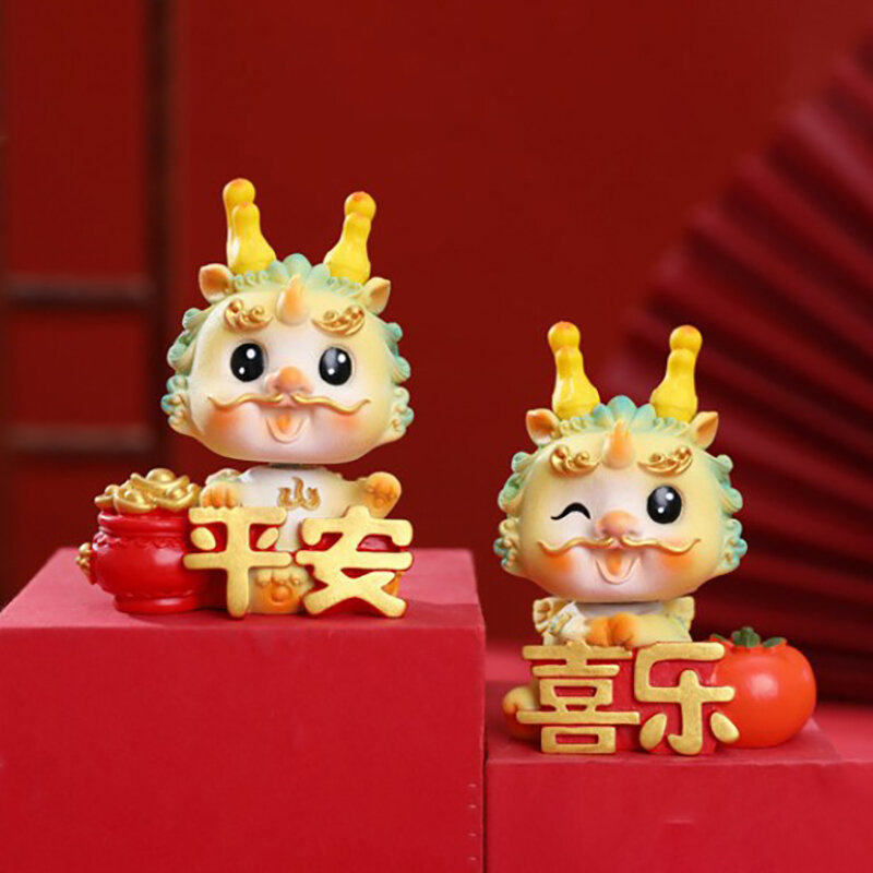 Year Miniature Dragon Statue Resin Statue Chinese Zodiac Dragon Ornaments Decoration
