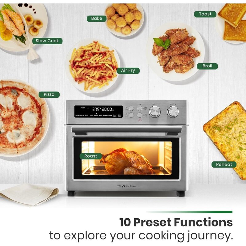 Infrared Heating Air Fryer Toaster Oven, Extra Large Countertop Convection Oven 10-in-1 Combo, 6-Slice Toast