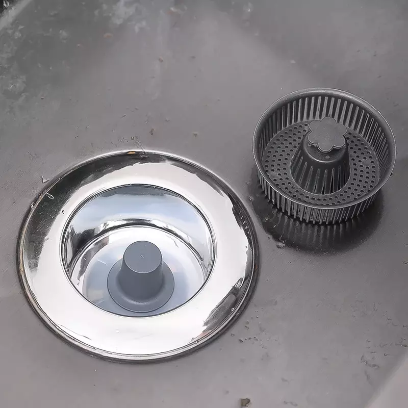 3 in 1 Pop Up Sink Filter ABS Sink Strainer Drain Basket Stopping Blockage Bouncing Core Leak-proof Plug Kitchen Accessories