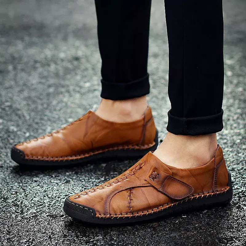 Rindsleder schuhe für Männer Business Freizeit schuhe Leichte Slipper mit weichem Boden und flachem Schuh Slip auf männlichem Schuhwerk