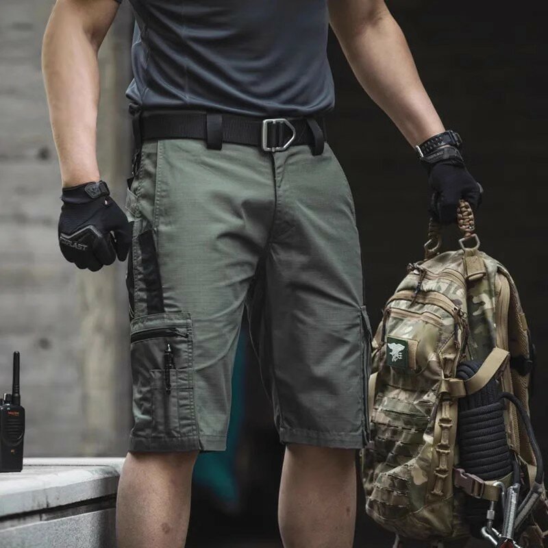 Kamuflaż militarne spodenki męskie letnie szybkoschnące z wieloma kieszeniami spodnie wojskowe wędrówki wędrówki na świeżym powietrzu cienkie szorty joggera