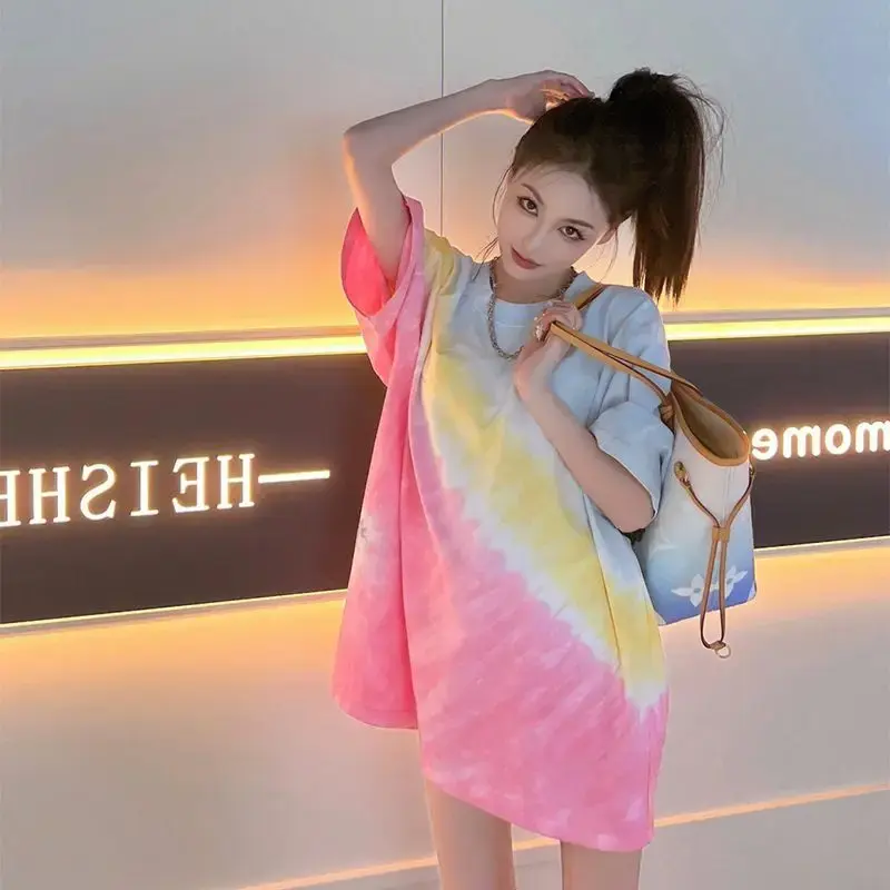 Damen T-Shirt Grafik Baggy Sommer Outfit kurze Top weibliche Ärmel 2024 hochwertige Frau Kleidung Mode mit Ärmeln koreanisch
