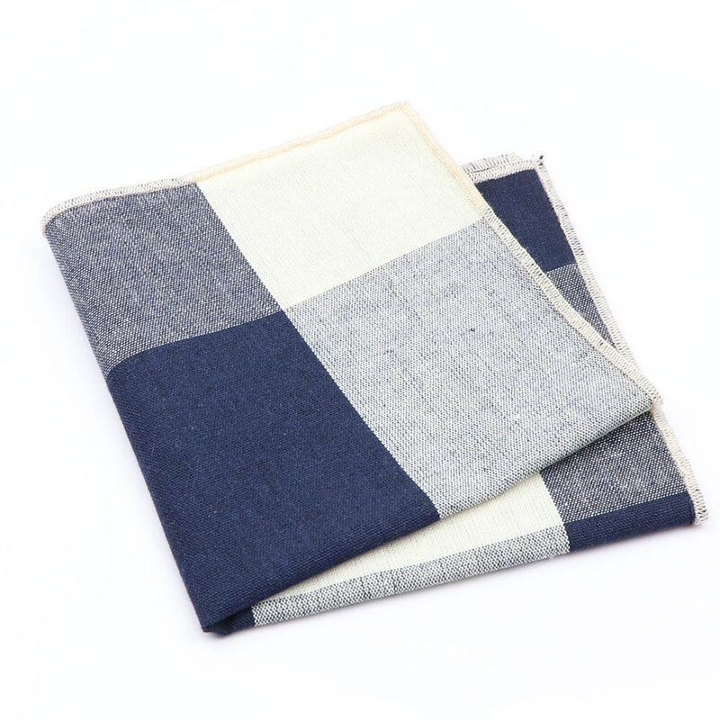 Bufandas cuadradas de bolsillo para hombre, pañuelos de alta calidad, 100% algodón, color negro, azul, rojo, a cuadros, para traje de negocios, informales