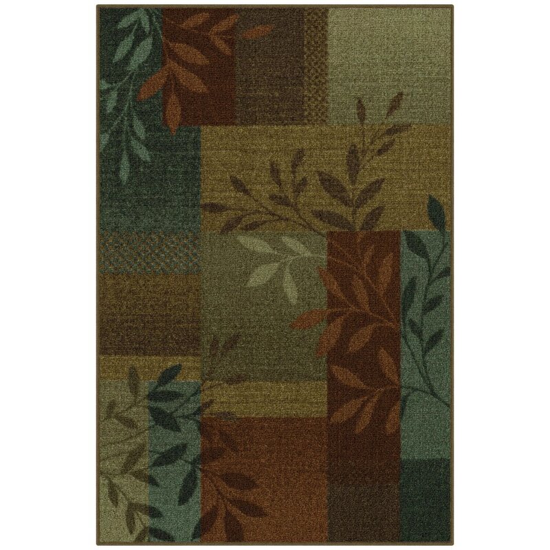 Традиционный декоративный коврик с принтом в виде листьев, 2'6 'x3'10'