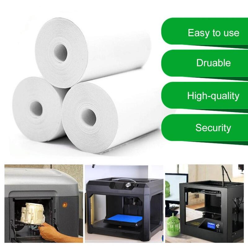 กระดาษสติกเกอร์พิมพ์ได้5ม้วนกระดาษความร้อนตรงขนาด57x30มม. สำหรับเครื่องพิมพ์พกพาถุงกระดาษ