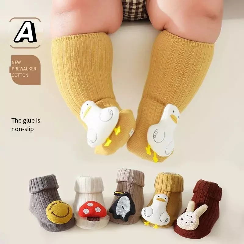Всесезонные носимые силиконовые Нескользящие Детские носки с мультяшным рисунком, милые чулки унисекс для мальчиков и девочек