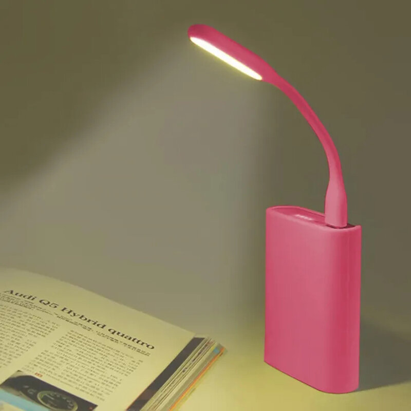 Mini U Sb Led Nachtlampje 5V Led Leesboeklamp Oogbescherming Willekeurige Kleur Buigbare Led Bureaulamp Power Bank Notebook