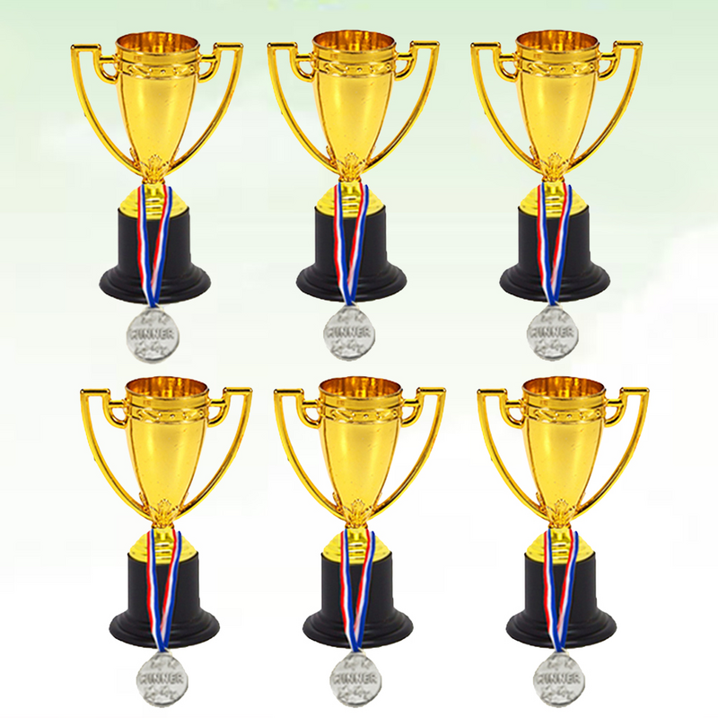 12 pçs medalha de futebol futebol jogo medalha de futebol troféus de futebol crianças troféus de plástico brinquedo medalhas de beisebol esportes troféus de prêmio pequeno brinquedo