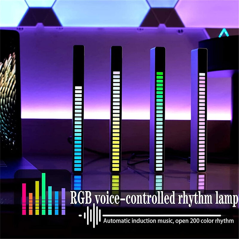 Lumière de ramassage à 36LED RGB, activation vocale, lumière de rythme musical, commande par application pour la maison, chambre à coucher, bureau, TV, ordinateur, décor d'ambiance