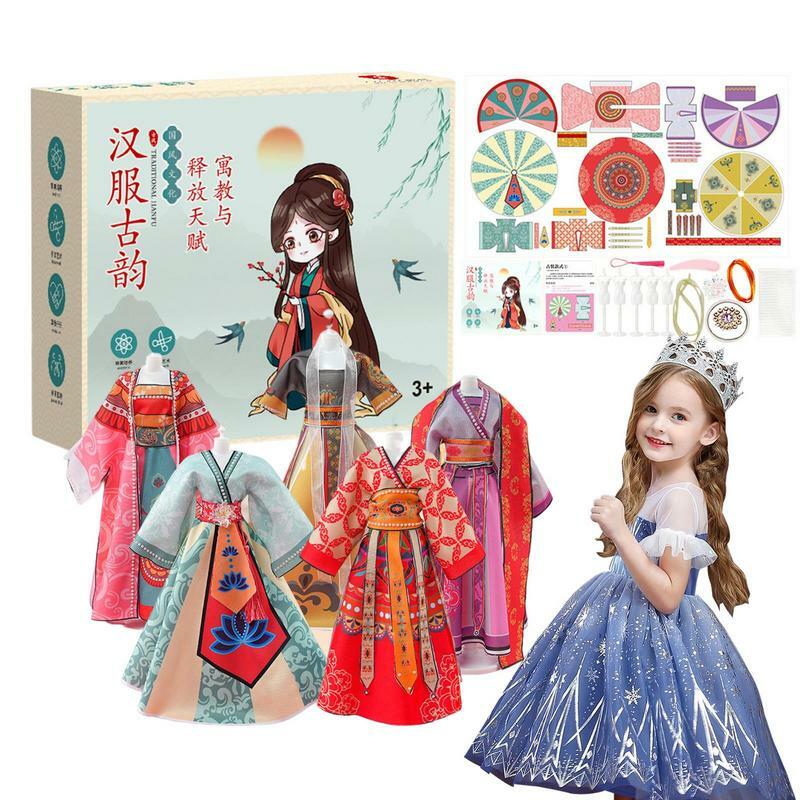 Kit desain mode untuk anak perempuan mainan desain pakaian mode untuk anak-anak mainan Fashion balita bermain peran mainan untuk di atas 3 tahun