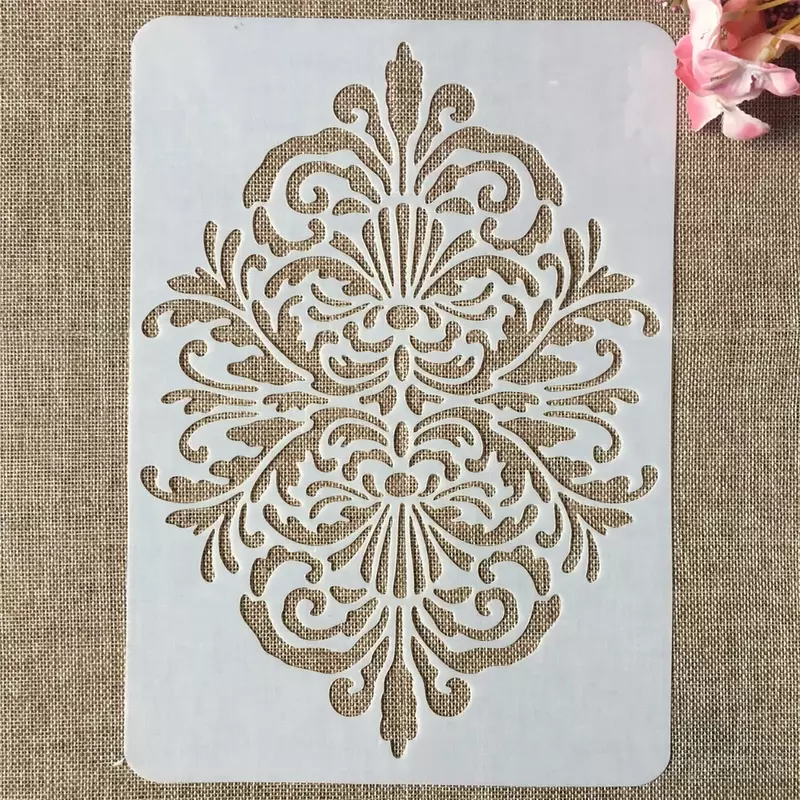 29cm A4 Vintage Floral Edge DIY Layering Stencils Wall Painting Scrapbook Coloring Embossing Album Decorative Template