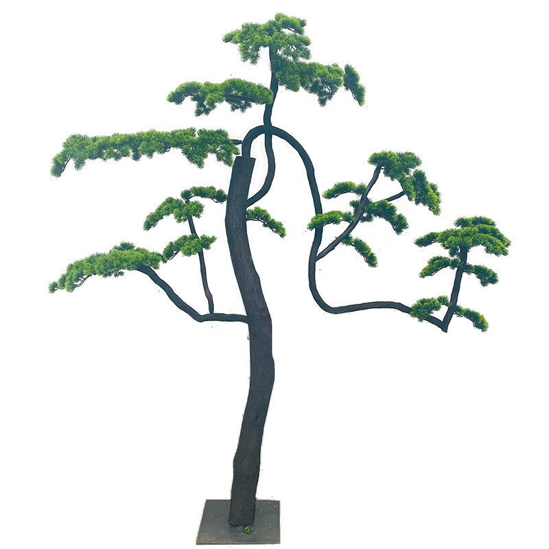 Pinheiro Verde Artificial Grande Personalizado, Árvore Bonsai Artificial, Decoração de peça central de jardim, interior e exterior, 1m, 2m, 3m
