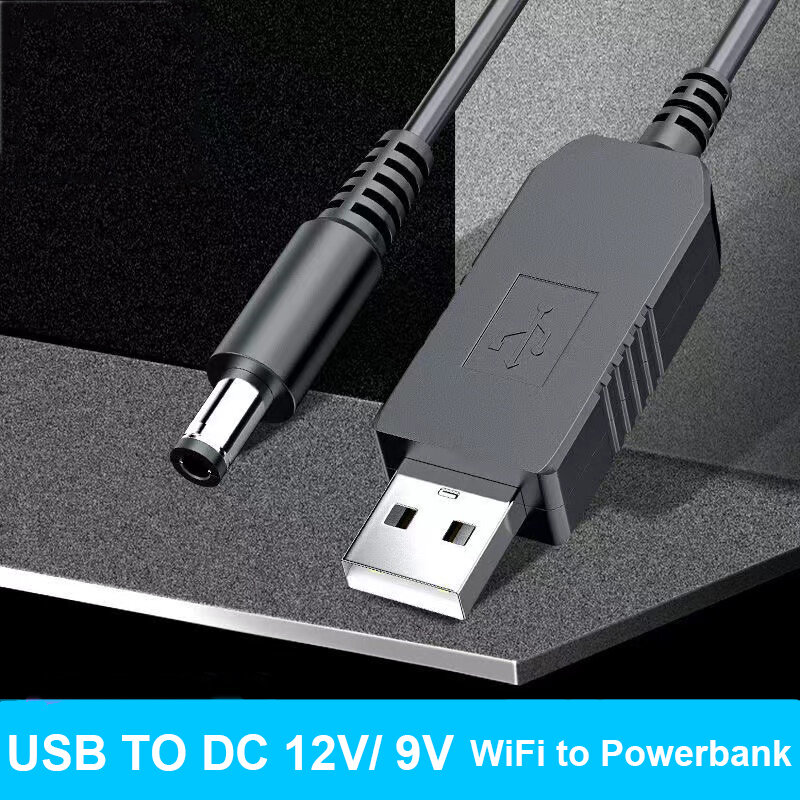 สายแปลง USB DC 5V ไปยัง DC 9V 12V สายอะแดปเตอร์แปลง USB ขนาด2.1x5.5มม. ปลั๊ก USB เพิ่มสายแปลง