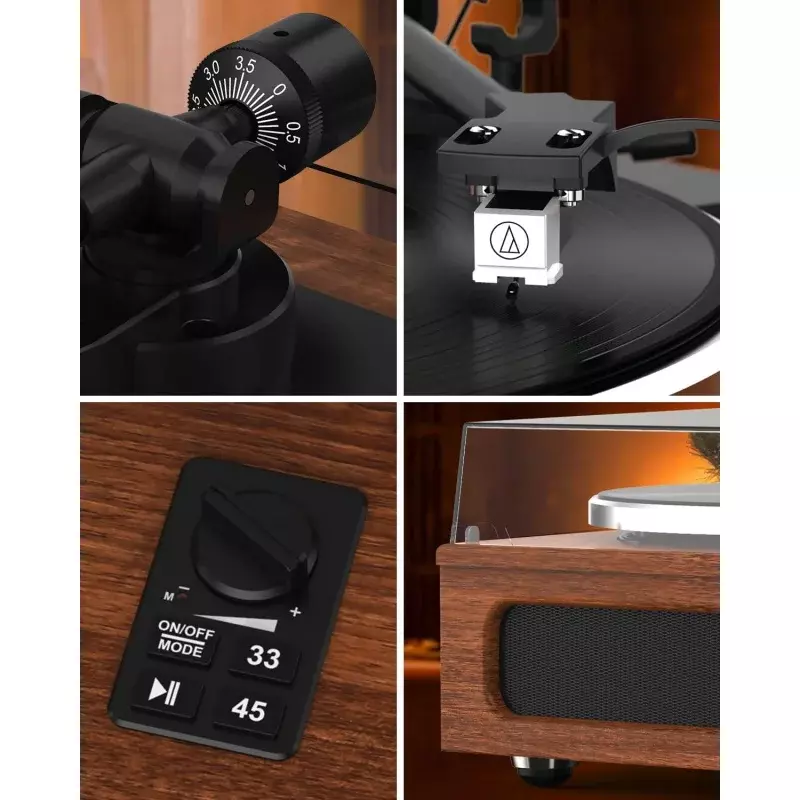 Gramofon gramofon typu All-in-One High Fidelity do płyt winylowych wbudowany 4 głośniki Stereo przedwzmacniacz gramofonowy Bluetooth Auto Stop M