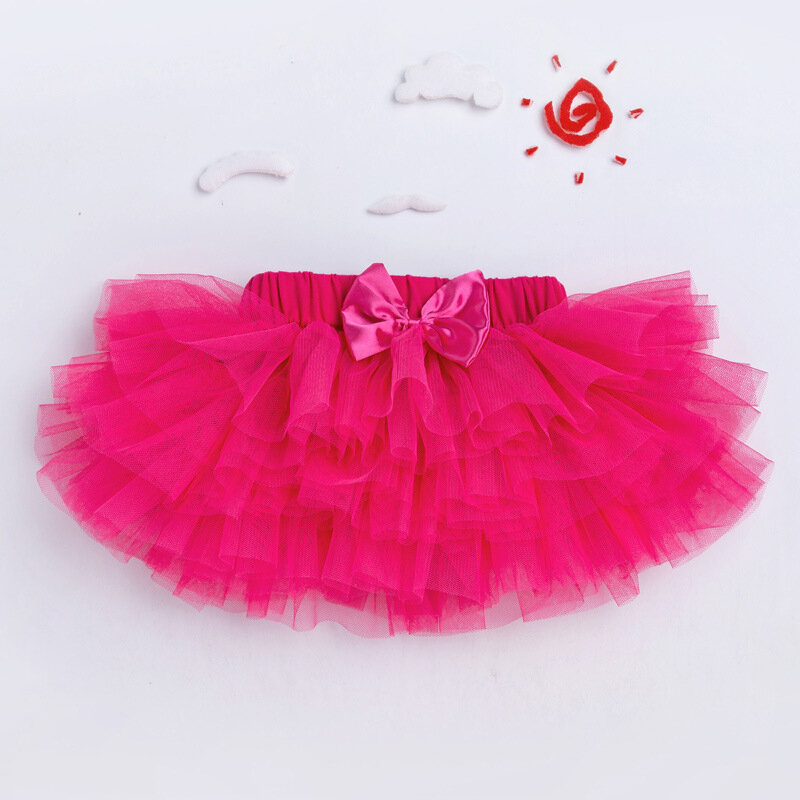 Baby Girls Tulle Tutu Bloomers Infant Newborn Princess Dress Short Rainbow Kid Bubble Pleated Skirt Clothes Kawaii Fluffy Skirt