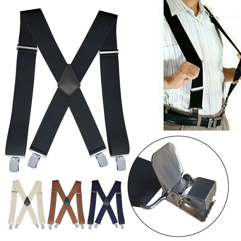 5.0cm Three-clip Extended Suspenders Men's Suspenders Are Convenient For Work Suspenders Widened Extended Suspenders Wholes S5N9