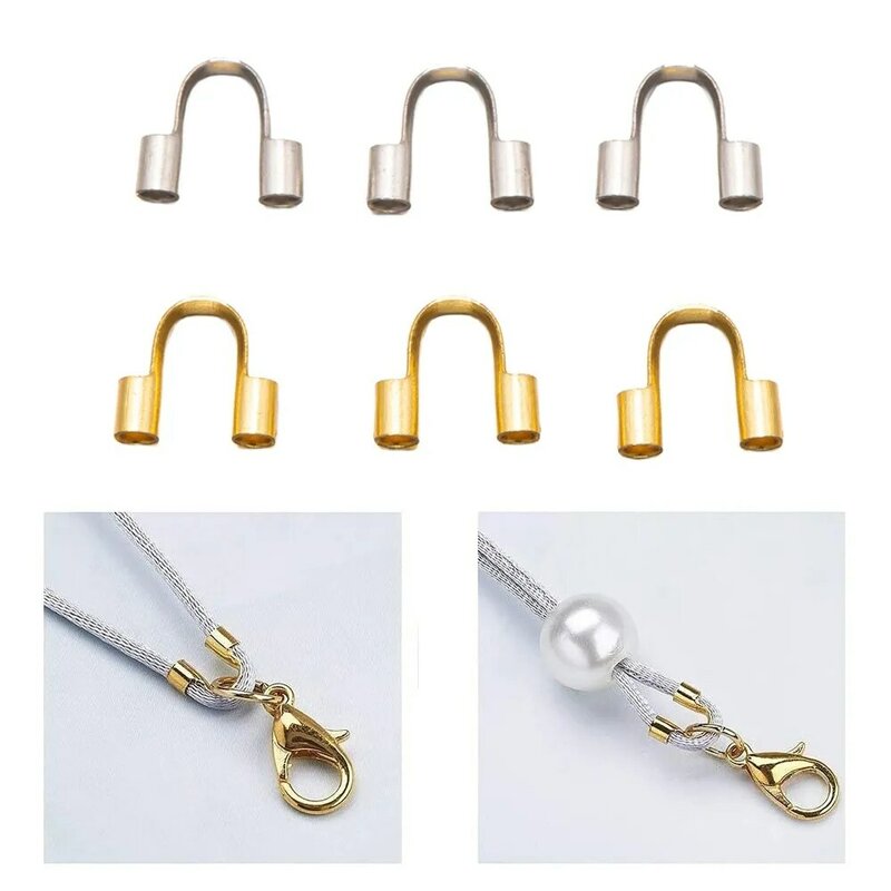 20 buah baja tahan karat bentuk U gesper pelindung loop penjaga konektor untuk DIY gelang kalung membuat perhiasan Aksesori