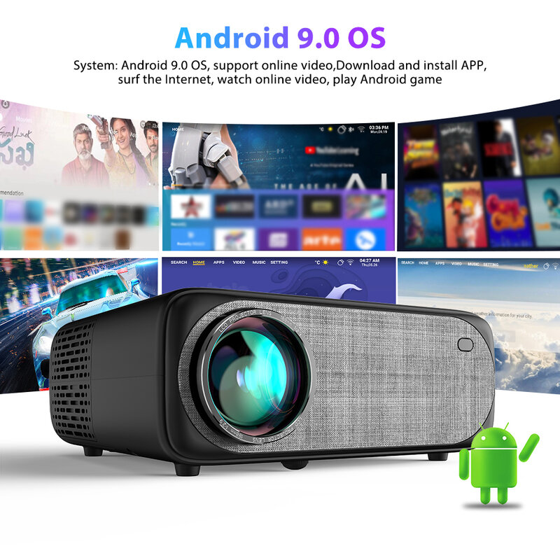ThundeaL Новинка Full HD Проектор TD97 TD97W Разрешение 1920*1080P 2.4/5 ГГЦ WiFi 3D 4K Домашний Кинотеатр,С  Android TV BOX,Миракаст Функция,Настроить на Андроид/IOS-устройствах Android 9.0 OS Поддержка AC3