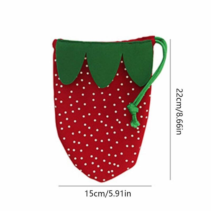 Makeup Pocket Cute Strawberry Drawstring Bag Korean Style Storage Bag Cosmetic Bag Beauty Tools Pouch Large Capacity