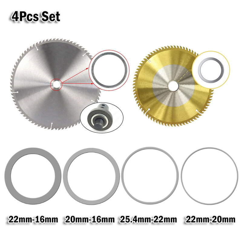 4Pcs Circular Saw Blade Reducing Rings Conversion Ring Adapter Washer Cutting Disc Inner Hole Adapter Rings Cutting Washer