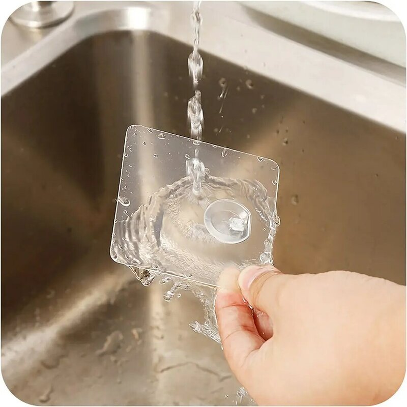 Colgador transparente resistente al agua, gancho fuerte que no deja marcas, ganchos de bolsas Opp, gancho de ventosa, baño y cocina