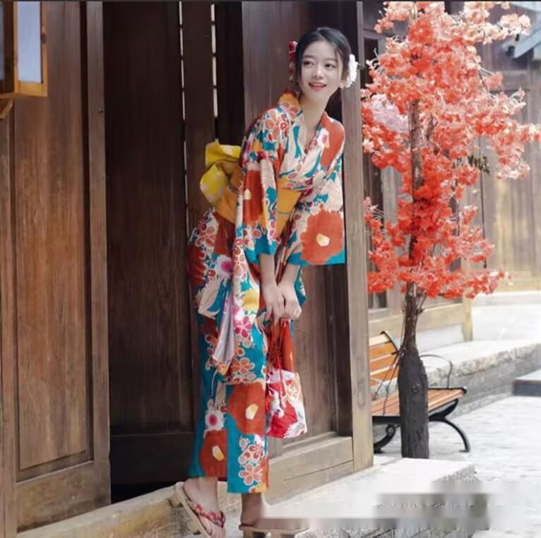 كيمونو ياباني للنساء ، كيمونو يوكاتا محسن ، فتاة جميلة ، ملابس صور سفر ، جديد