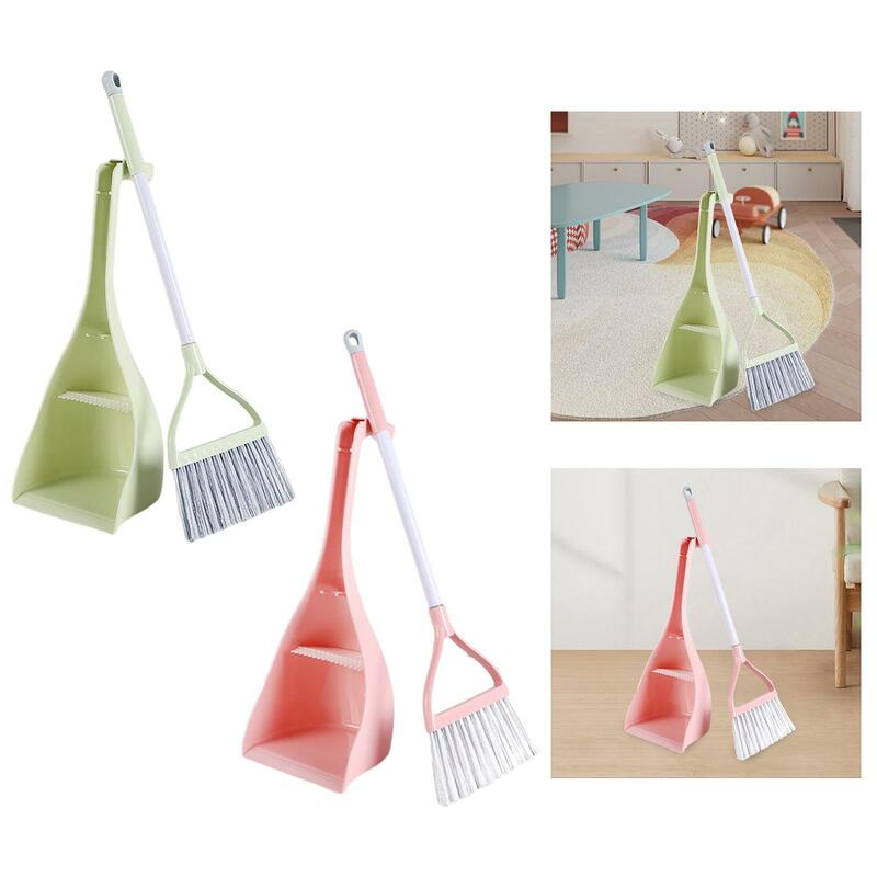 Mini Broom with Dustpan Early Learning PP and Stainless Steel Material Pretend Housekeeping Play Set for Ages 3-6 Kindergarten