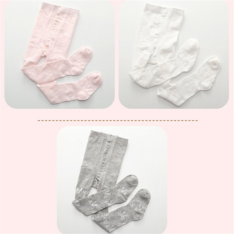 Lawadka-medias de algodón para bebé y niña, pantimedias con lazo de malla, transpirables, ajustadas, para primavera y verano, 0-24 meses