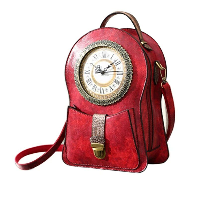 Um Ombro Diagonal Bolsa para Senhoras, Personalidade Alarm Clock Bag, Craft Bag, Street Fashion, Personalidade