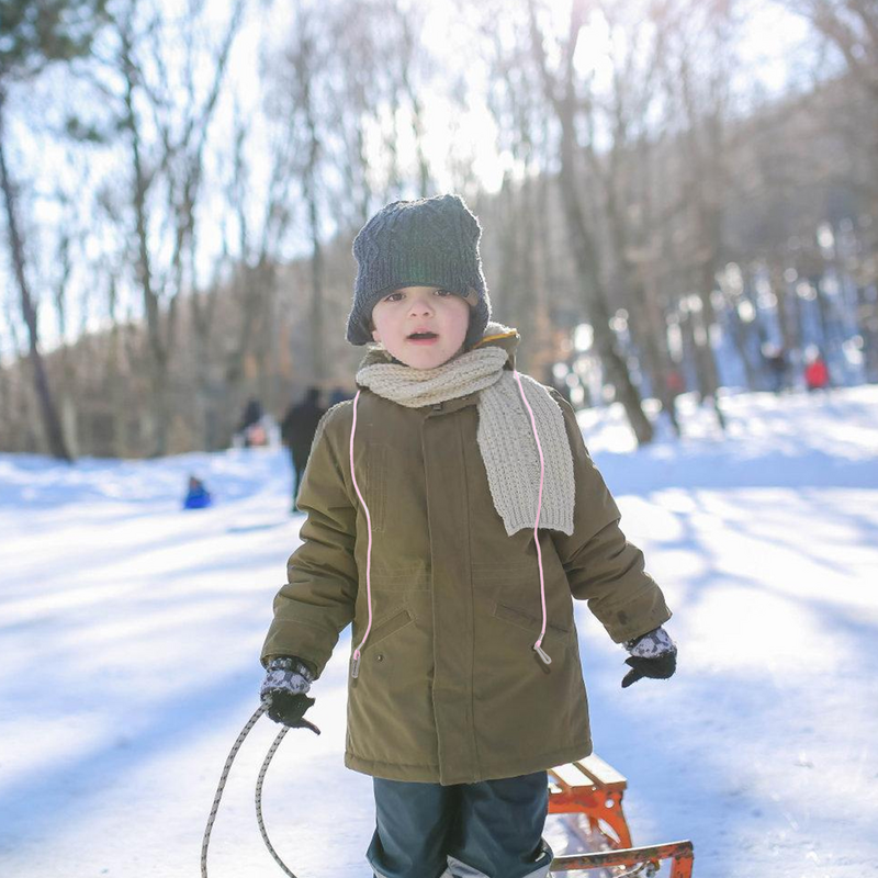 Guantes de esquí antipérdida para niños, manopla de cuerda antideslizante, correa para niños pequeños