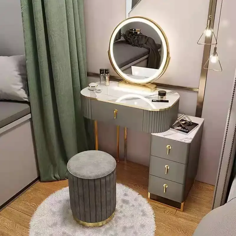 Туалетный столик lekka luksusowa toaletka sypialnia małe mieszkanie nowoczesne do przechowywania szafka meble domowe zestaw toaletka do makijażu