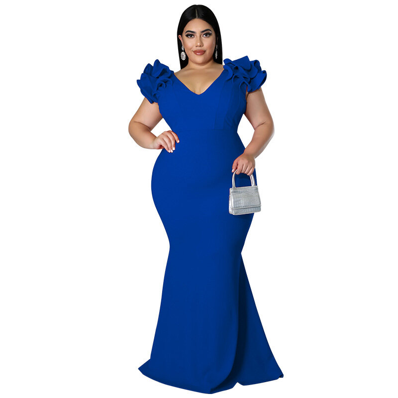 Plus Size Solid Color Summer Casual Party Dresses For Women Wholesale China