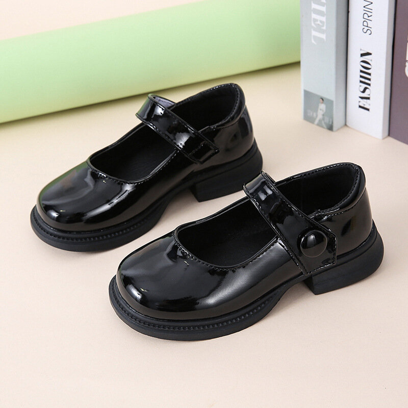 Scarpe addighe del mese Cosplay neonate scarpe in pelle di imitazione 2023 nuove scarpe Cosplay nere scarpe eleganti da principessa 2-16 anni