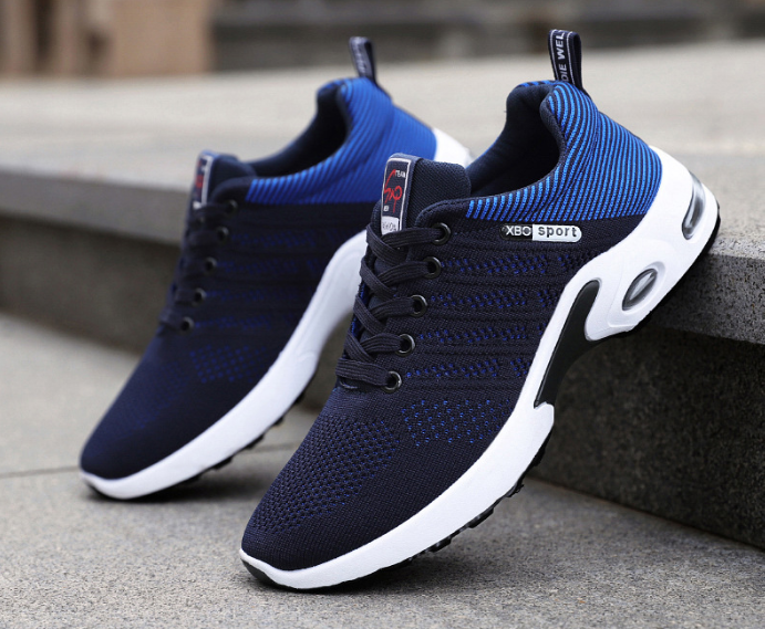 Men's shoes spring new trend men's shoes breathable lace-up running shoes Korean version of light casual walking shoes men