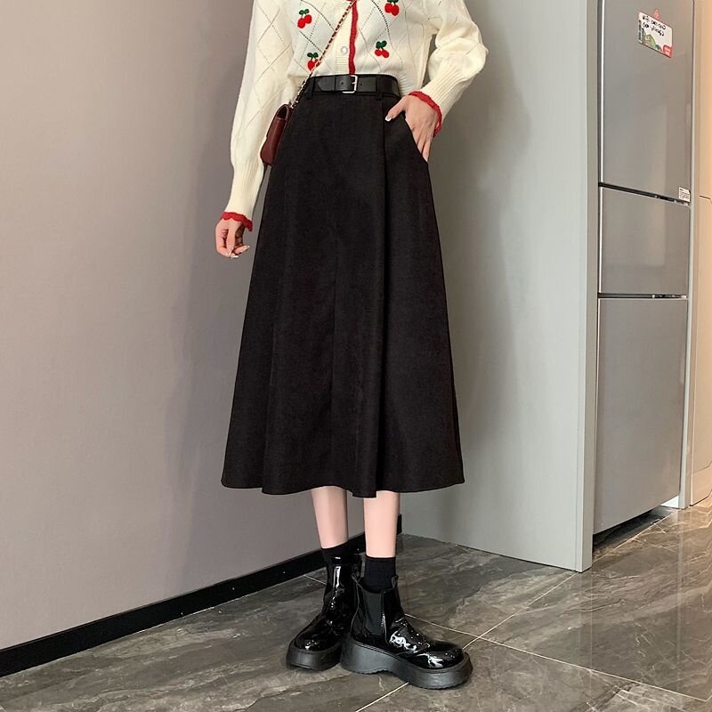 女性用空中ブランコスカート,ハイウエスト,韓国ファッション,2023コレクション