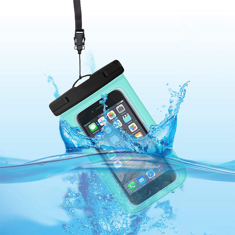Casing tahan air tampilan penuh untuk ponsel penutup ponsel besar tas renang kantung kering transparan hutan hujan salju bawah air
